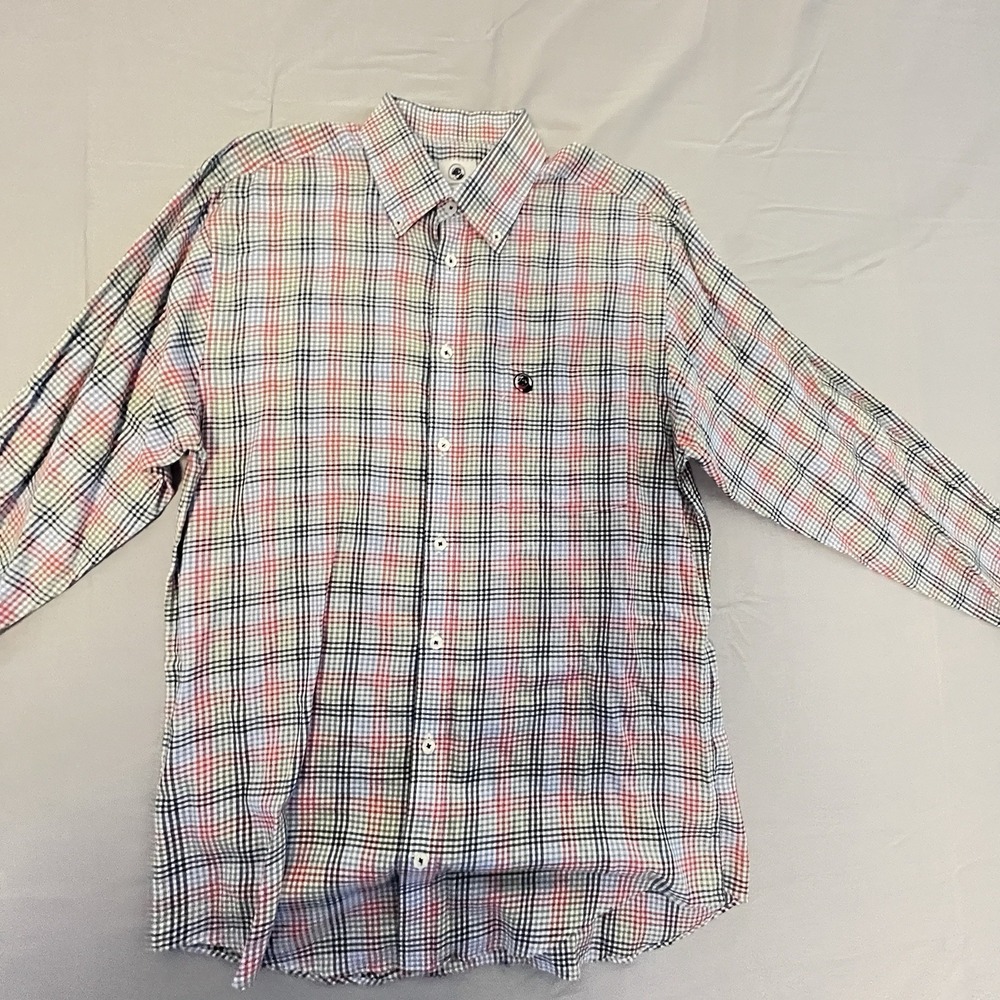 Southern Proper Shirt Mens Medium‎ Colorful Check Plaid Fit Business Office EUC